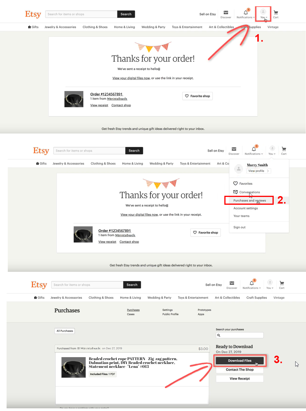 How to find and download digital files from Etsy - Manista